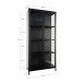 Standvitrine >Brisbane< in Schwarz, Metall - 80x175x35cm (BxHxT)
