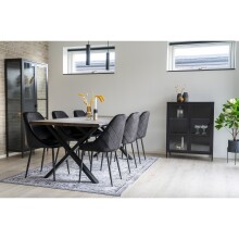 Standvitrine >Brisbane< in Schwarz, Metall - 80x101,5x40cm (BxHxT)