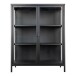 Standvitrine >Brisbane< in Schwarz, Metall - 80x101,5x40cm (BxHxT)