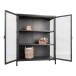 Standvitrine >Brisbane< in Schwarz, Metall - 80x101,5x40cm (BxHxT)