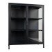 Standvitrine >Brisbane< in Schwarz, Metall - 80x101,5x40cm (BxHxT)
