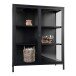 Standvitrine >Brisbane< in Schwarz, Metall - 80x101,5x40cm (BxHxT)