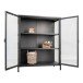 Standvitrine >Brisbane< in Schwarz, Metall - 80x101,5x40cm (BxHxT)