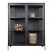 Standvitrine >Brisbane< in Schwarz, Metall - 80x101,5x40cm (BxHxT)