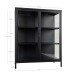 Standvitrine >Brisbane< in Schwarz, Metall - 80x101,5x40cm (BxHxT)