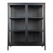Standvitrine >Brisbane< in Schwarz, Metall - 80x101,5x40cm (BxHxT)
