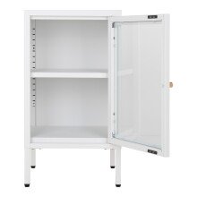 Beistellschrank >Dalby< in Weiss, Metall - 38x70x35cm (BxHxT)