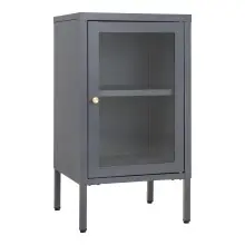Beistellschrank >Dalby< in Grau, Metall -...