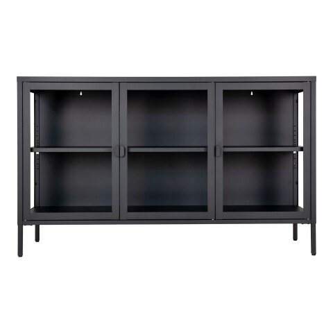 Sideboard >Brisbane< in Schwarz, Metall - 140x85x40cm (BxHxT)