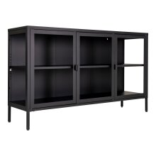 Sideboard >Brisbane< in Schwarz, Metall - 140x85x40cm (BxHxT)