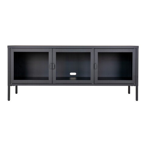 TV-Bank >Brisbane< in Schwarz, Metall - 130x55x40cm (BxHxT)