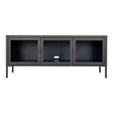 TV-Bank >Brisbane< in Schwarz, Metall - 130x55x40cm...
