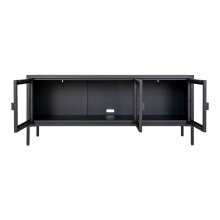 TV-Bank >Brisbane< in Schwarz, Metall - 130x55x40cm (BxHxT)