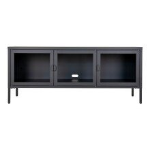TV-Bank >Brisbane< in Schwarz, Metall - 130x55x40cm (BxHxT)
