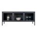 TV-Bank >Brisbane< in Schwarz, Metall - 130x55x40cm (BxHxT)