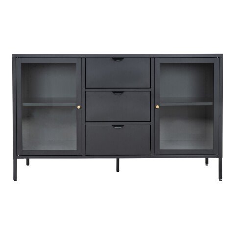 Sideboard >Dalby< in Schwarz, Metall - 140x85x40cm (BxHxT)