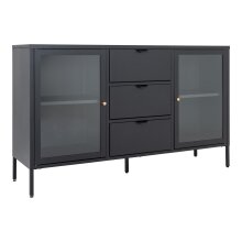 Sideboard >Dalby< in Schwarz, Metall - 140x85x40cm (BxHxT)