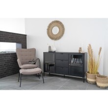 Sideboard >Dalby< in Schwarz, Metall - 140x85x40cm...