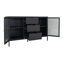 Sideboard >Dalby< in Schwarz, Metall - 140x85x40cm (BxHxT)