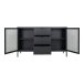Sideboard >Dalby< in Schwarz, Metall - 140x85x40cm (BxHxT)