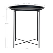 Beistelltisch >Bastia< in Schwarz, Metall - 47x50x47cm (BxHxT)