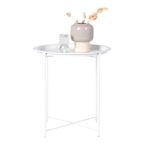 Beistelltisch >Bastia< in Weiss, Metall - 47x50x47cm (BxHxT)