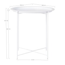 Beistelltisch >Bastia< in Weiss, Metall - 47x50x47cm (BxHxT)