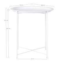 Beistelltisch >Bastia< in Weiss, Metall - 47x50x47cm (BxHxT)