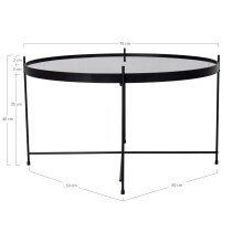 Couchtisch >Venezia< in Schwarz, Glas - 70x40x70cm (BxHxT)