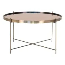 Couchtisch >Venezia< in Messing, Glas - 70x40x70cm...