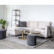 Couchtisch >Venezia< in Messing, Glas - 70x40x70cm (BxHxT)