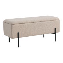 Truhenbank >Watford< in Beige, Stoff - 95x46x36,5cm...