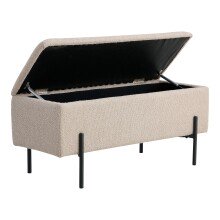 Truhenbank >Watford< in Beige, Stoff - 95x46x36,5cm (BxHxT)