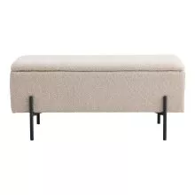 Truhenbank >Watford< in Beige, Stoff - 95x46x36,5cm...