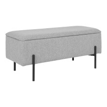 Truhenbank >Watford< in Hellgrau, Stoff - 95x46x36,5cm (BxHxT)