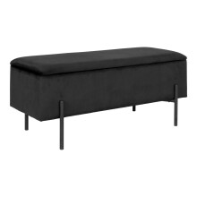 Truhenbank >Watford< in Schwarz, Stoff - 95x46x36,5cm (BxHxT)