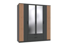 Drehtürenschrank >LUEBECK< in GRAPHIT +...