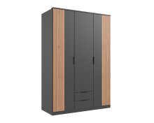 Drehtürenschrank >LUEBECK< in GRAPHIT +...