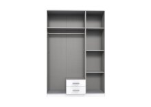 Drehtürenschrank >LUEBECK< in GRAPHIT + AKUSTIKLAMELLEN-NB ARTISAN