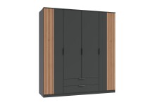 Drehtürenschrank >LUEBECK< in GRAPHIT +...