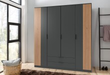 Drehtürenschrank >LUEBECK< in GRAPHIT +...