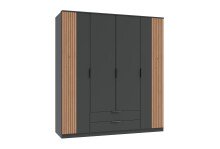 Drehtürenschrank >LUEBECK< in GRAPHIT +...