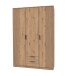 Drehtürenschrank >LUEBECK< in ARTISAN-EICHE-NACHBILDUNG + AKUSTIKLAMELLEN-NB ARTISAN