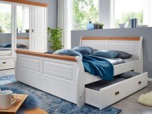 Bett >SZ-0132< in weiß - 187x99x223 (BxHxT)
