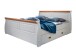 Bett >SZ-0132< in weiß - 187x99x223 (BxHxT)