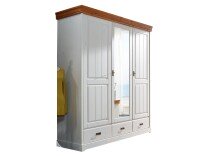 Kleiderschrank >SZ-0132< in weiß - 192x217x58...