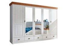 Kleiderschrank >SZ-0132< in weiß - 315x217x62...