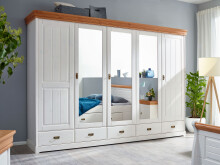 Kleiderschrank >SZ-0132< in weiß - 315x217x62 (BxHxT)