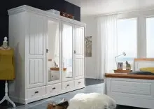 Kleiderschrank >SZ-0132< in weiß - 225x217x62...