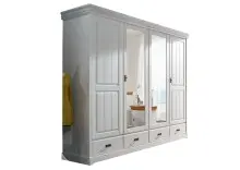 Kleiderschrank >SZ-0132< in weiß - 225x217x62...